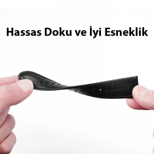 Polham Hermes Loop Samsung Galaxy Watch 20MM ve Huawei GT2-GT3-Magic 2 42MM İçin Deri Kayış Kordon - 8