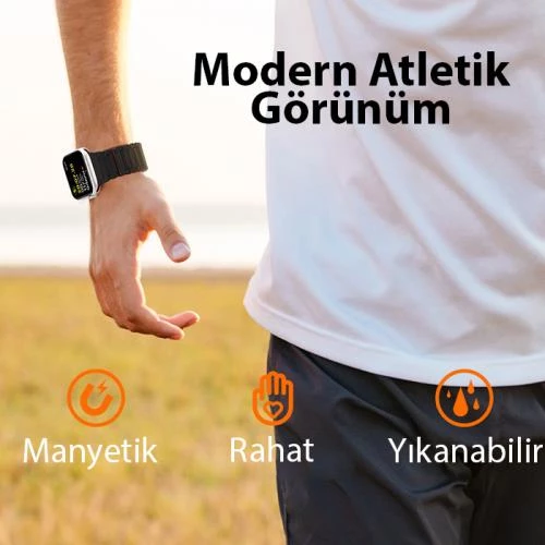Polham Apple Watch 38-40-41MM İçin Manyetik Silikon Kordon Kayış, Apple Watch 2-3-4-5-6-7-8 ve SE - 4