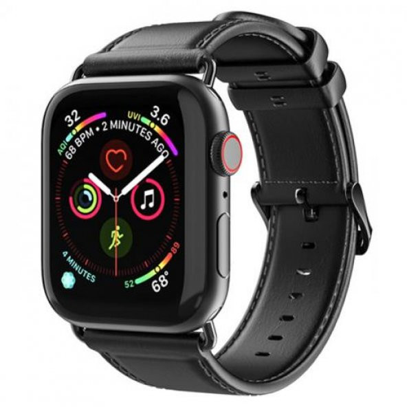 Polham Hermes Loop Deri Apple Watch 42-44-45MM Kordon Kayış, Ultra Hafif, Çelik Tokalı Kayış