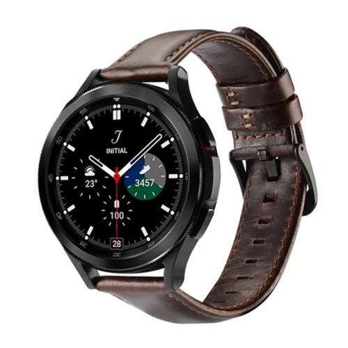 Polham Hermes Loop Samsung Galaxy Watch 20MM ve Huawei GT2-GT3-Magic 2 42MM İçin Deri Kayış Kordon - 11
