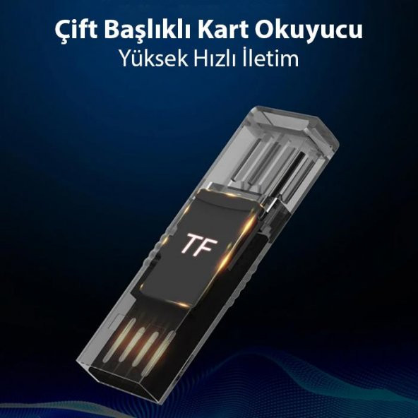 Polham Type-c Hafıza kart ve USB Flash Bellek Okuyucu, TF Kart Reader, Telefon, Tablet, PC Reader - 2
