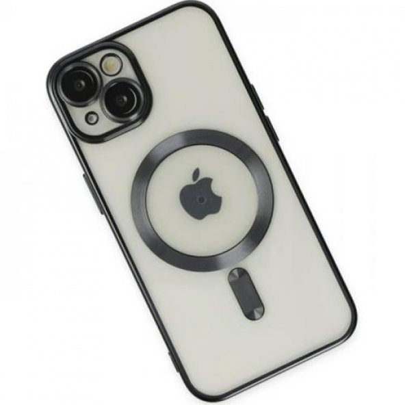 Polham Kamera Korumalı iPhone 14 Plus 6.7inç Magsafe Uyumlu Silikon Kılıf, Lazer Çerçeveli, Darbe Emici
