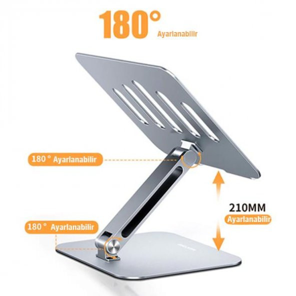 Polham 11-18 İnch Yükseklik Ayarlamalı, Katlanabilir Tablet ve Laptop Standı, Kaymaz, Titremez Stand - 2