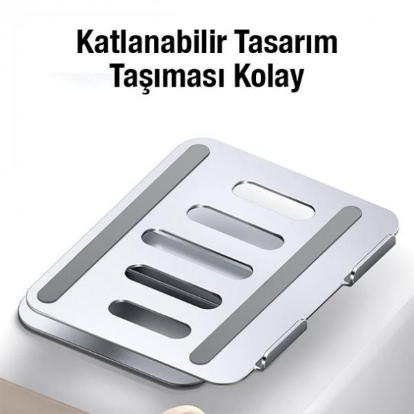 Polham 11-18 İnch Yükseklik Ayarlamalı, Katlanabilir Tablet ve Laptop Standı, Kaymaz, Titremez Stand - 3