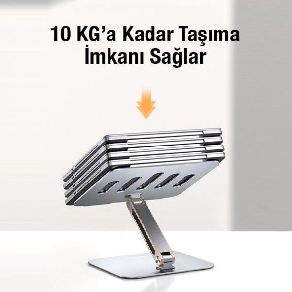 Polham 11-18 İnch Yükseklik Ayarlamalı, Katlanabilir Tablet ve Laptop Standı, Kaymaz, Titremez Stand - 5