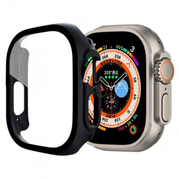 Polham 49MM Apple Watch Ultra Full Koruma Zırhlı Kılıf, Ekran Koruyuculu Apple Watch Ultra Kılıf