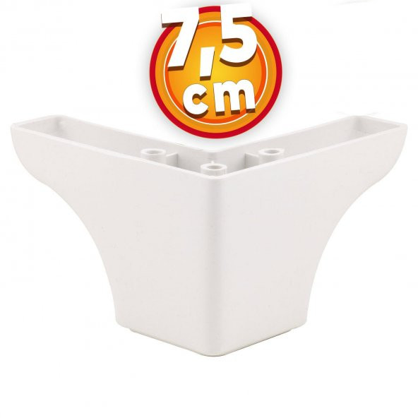 Lüks Mobilya Kanepe Sehpa TV Ünitesi Koltuk Ayağı 7.5 cm Beyaz Baza Ayak ürün görseli