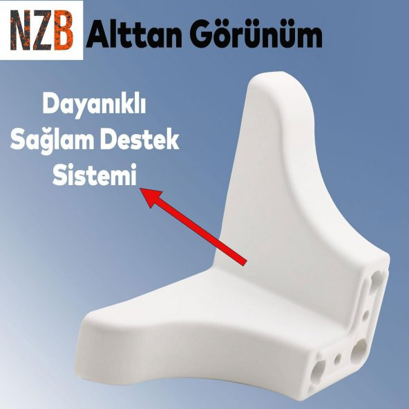 Lüks Mobilya Kanepe Sehpa TV Ünitesi Koltuk Ayağı 7.5 cm Beyaz Baza Ayak - Resim 4