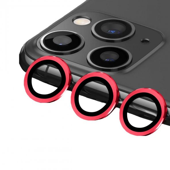 Binano Metal Ring Iphone 11 Pro/11 Pro Max Kırmızı Kamera Koruyucu