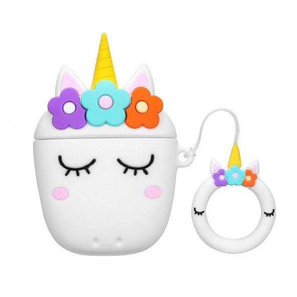E2M AIRPODS 1-2 KILIF UNICORN BEYAZ - Resim 2