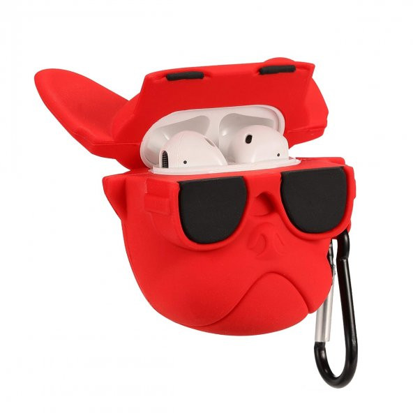 E2M AIRPODS 1-2 KILIF BULLDOG KIRMIZI ürün görseli 1