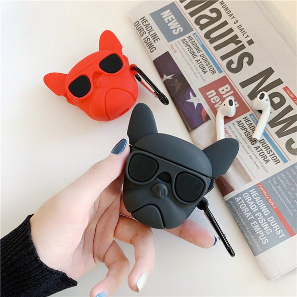 E2M AIRPODS 1-2 KILIF BULLDOG KIRMIZI - Resim 4