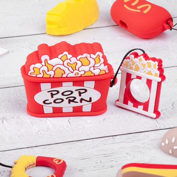 E2M AIRPODS PRO KILIF POPCORN KIRMIZI - Resim 4