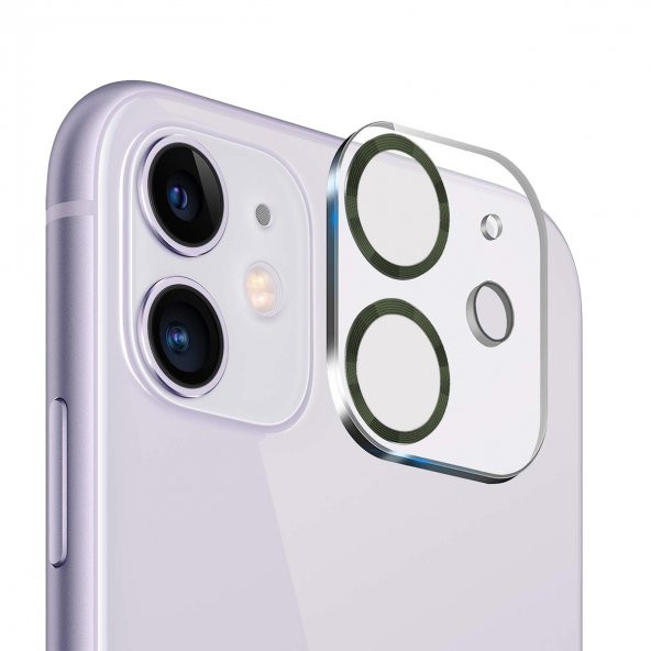BİNANO IPHONE 11/12 MİNİ 3D PRO KOYU YEŞİL CAMERA - Resim 2