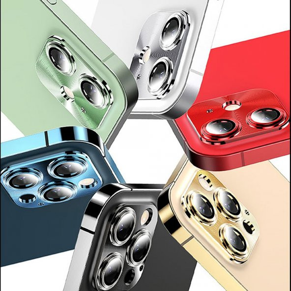 BİNANO IPHONE 12 PRO 360 METAL RETRO GOLD CAMERA KORUYUCU