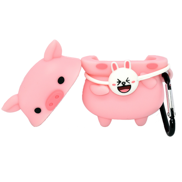 E2M AIRPODS 1-2 KILIF PEMBE BURUNLU DOMUZCUK PEMBE ürün görseli 1