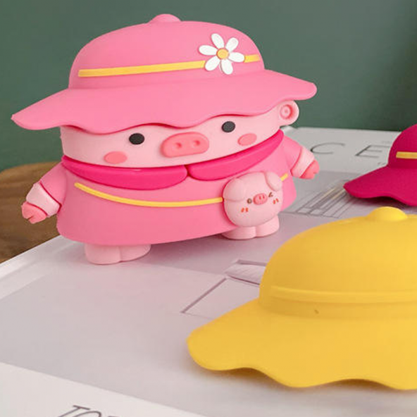 E2M AIRPODS PRO KILIF ŞAPKALI DOMUZCUK PEMBE ürün görseli 1