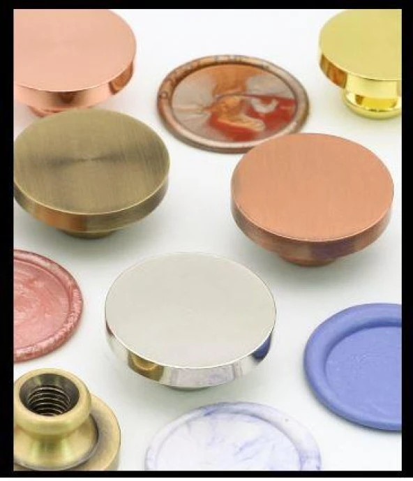 Boş Mum Mühür Pirinç Damga Başlığı Yuvarlak 25mm Bronz - Resim 5