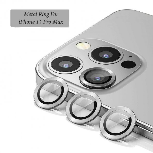 Binano Metal Ring Iphone 13 Pro/13 Pro Max Gri Kamera Koruyucu ürün görseli 1