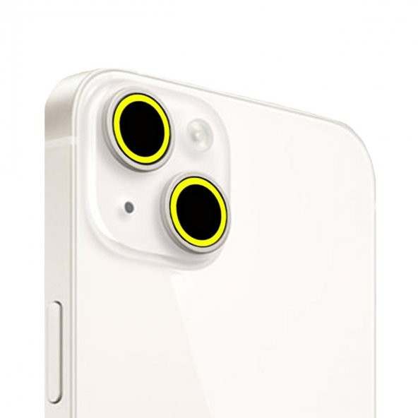 Binano Iphone 13/13 Mini Fosforlu Sarı Kamera Koruyucu