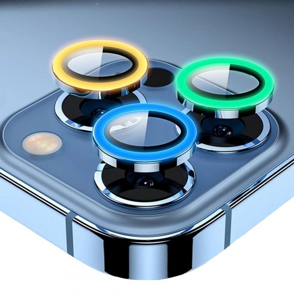 Binano Iphone 13/13 Mini Fosforlu Turuncu Kamera Koruyucu - Resim 2