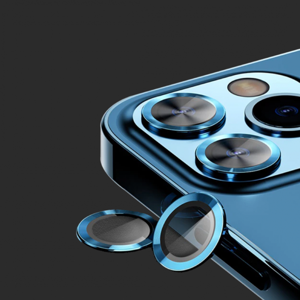 Binano Metal Ring Iphone 13 Pro/13 Pro Max Deniz Mavi Kamera Koruyucu ürün görseli