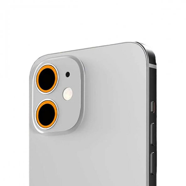 Binano Iphone 11/12/12 Mini Fosforlu Turuncu Kamera Koruyucu