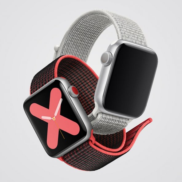 E2M APPLE WATCH 38-40MM KRD-03 HASIR SPOR KIRMIZI - Resim 2