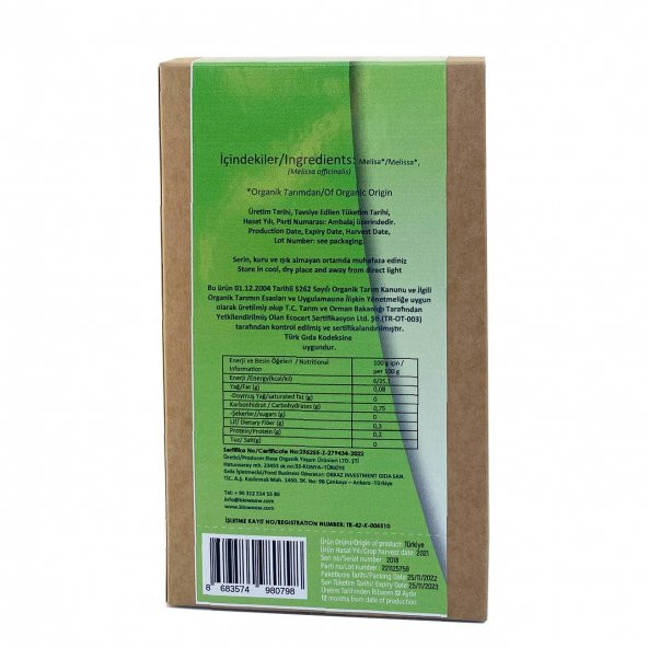ORGANİK MELİSA ÇAYI 20 GR - 3