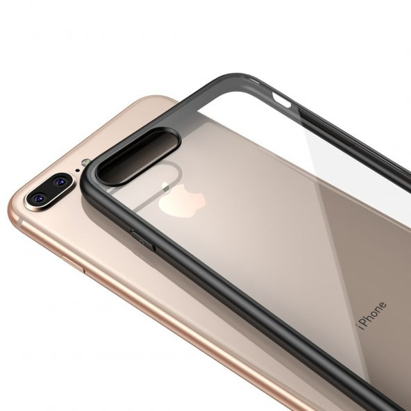 BİKAPAK ELIT SHINE IPHONE 7/8 PLUS FULL SİYAH KAPAK - Resim 2