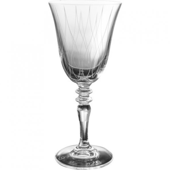 Kcd Panora Kesme El Dekor Yaldızlı Desenli Cam 6 Adet Ayaklı Bardak Kadeh - Resim 2