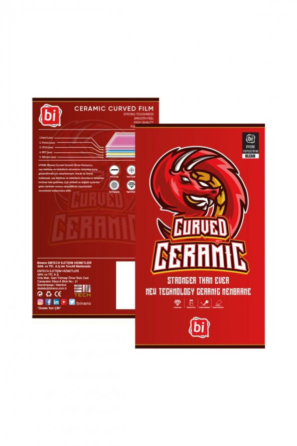 BİNANO CURVED CERAMIC IPHONE 7/8 PLUS SIYAH NANO EKRAN KORUYUCU - 2