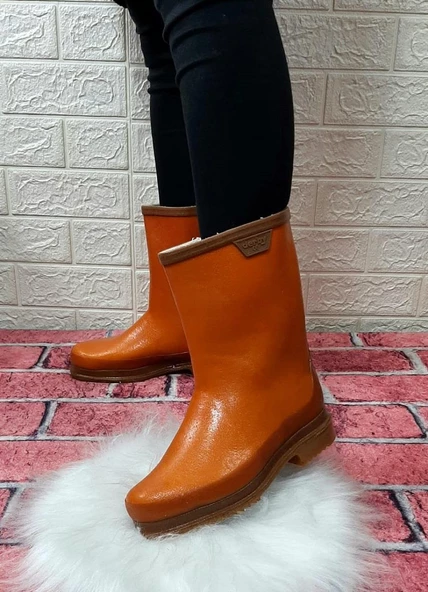 Derby Safi Kauçuk İçi Miflonlu Kaymaz Krep Kısa Çizme 25cm - 7