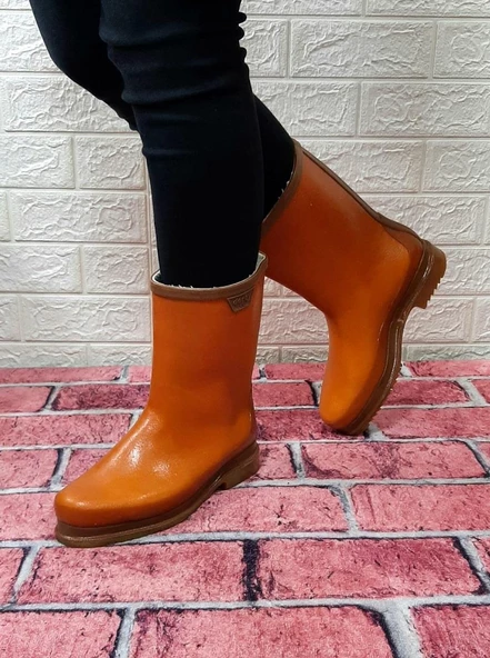 Derby Safi Kauçuk İçi Miflonlu Kaymaz Krep Kısa Çizme 25cm - 6