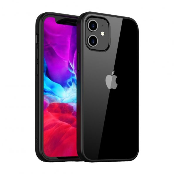 BİKAPAK ELIT SHINE IPHONE 12 MİNİ FULL SİYAH KAPAK ürün görseli