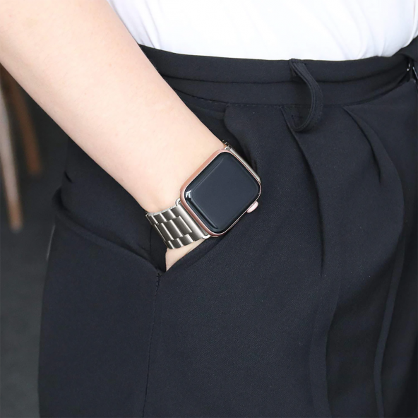 E2M APPLE WATCH 38-40MM KRD-05 KLASIK METAL LACİVERT KORDON - Resim 2