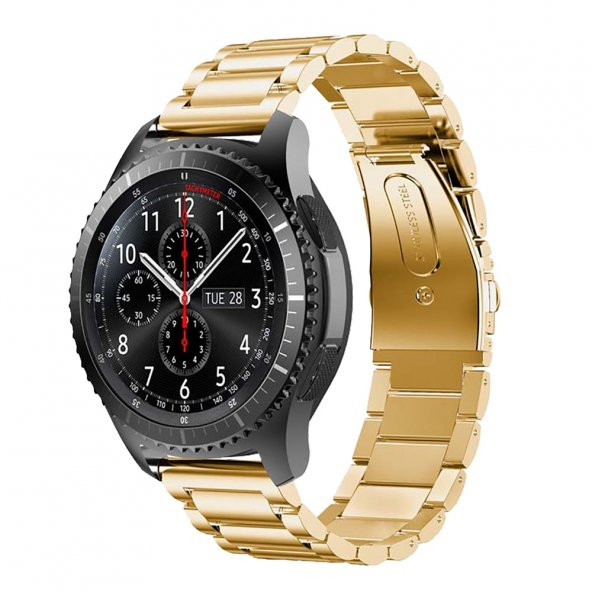 E2M Huawei Watch 20mm KRD-05 Klasik Metal Gold Kordon
