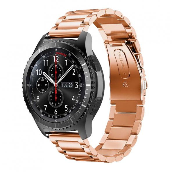 E2M Huawei Watch 22mm KRD-05 Klasik Metal Rose Gold Kordon - Resim 2