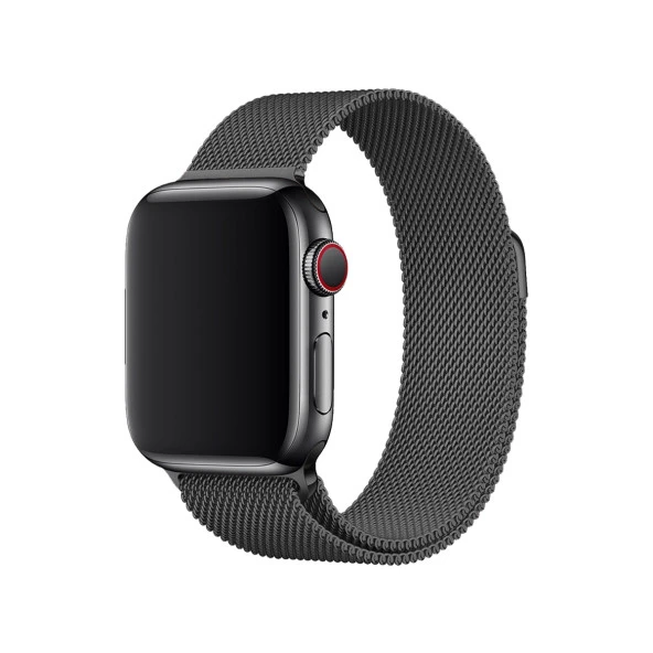 E2M Apple Watch 38-40-41mm KRD-01 Metal Hasır Gri Kordon