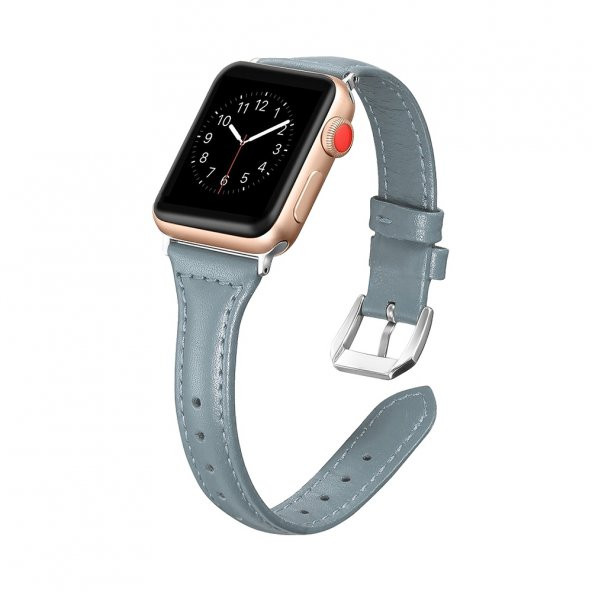 E2M Apple Watch 42-44mm KRD-13 Deri Mavi Kordon - 2