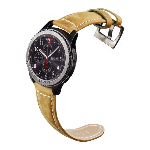 E2M Samsung Watch 22mm KRD-21 Süet Taba Kordon - 2