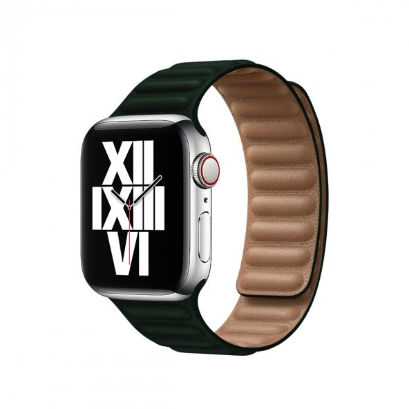E2M Apple Watch 38-40mm KRD-14 Deri Yeşil Kordon