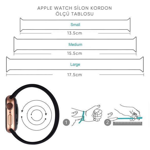 E2M Apple Watch 42-44mm KRD-18 Silikon M Siyah - Resim 5