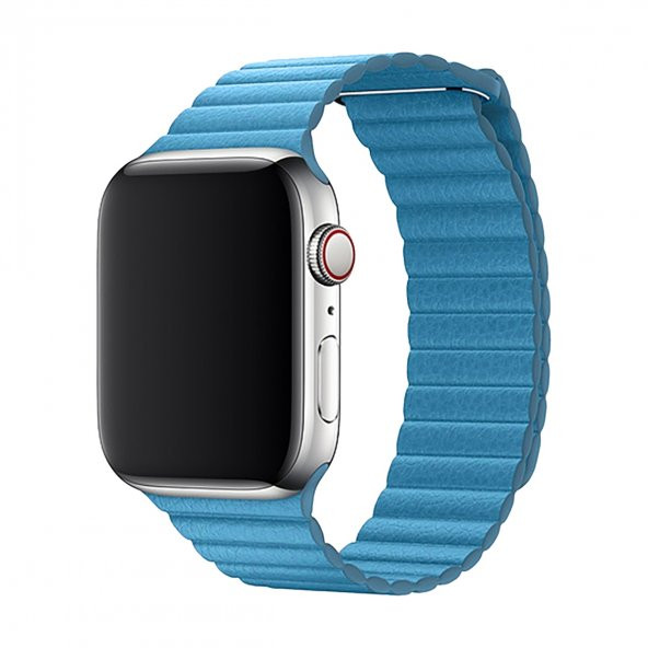 E2M APPLE WATCH 42-44MM KRD-06 DERI BÜKME MAVİ KORDON