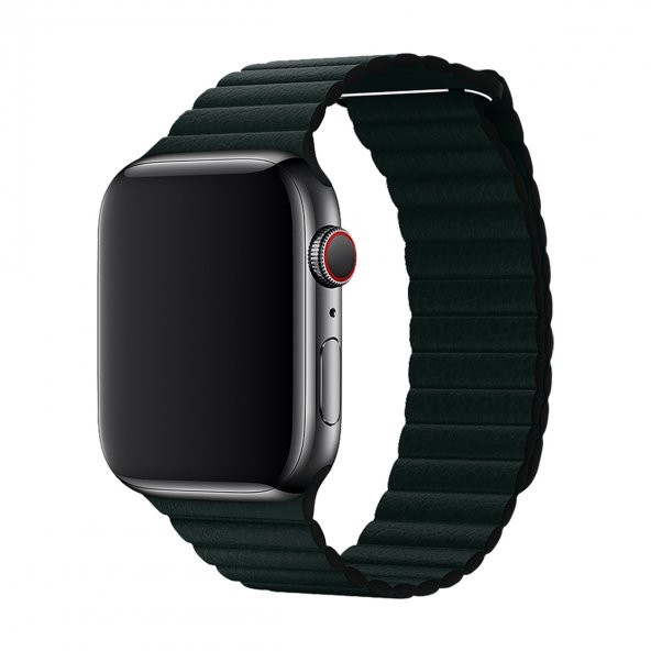 E2M APPLE WATCH 38-40MM KRD-06 DERI BÜKME KOYU YEŞİL KORDON ürün görseli