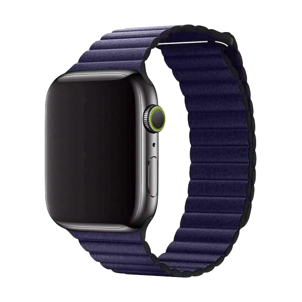 E2M APPLE WATCH 42-44MM KRD-06 DERİ BÜKME LACİVERT KORDON - Resim 2