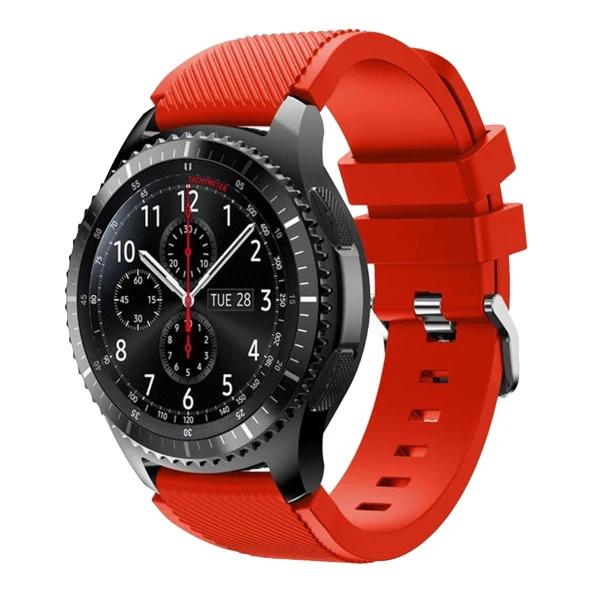 E2M SAMSUNG WATCH 22MM KRD-12 FRONTIER SİLİKON KIRMIZI KORDON