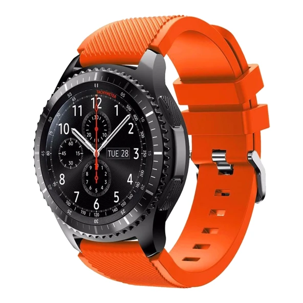 E2M HUAWEI WATCH 22MM KRD-12 FRONTİER SİLİKON NAR ÇİÇEĞİ KORDON