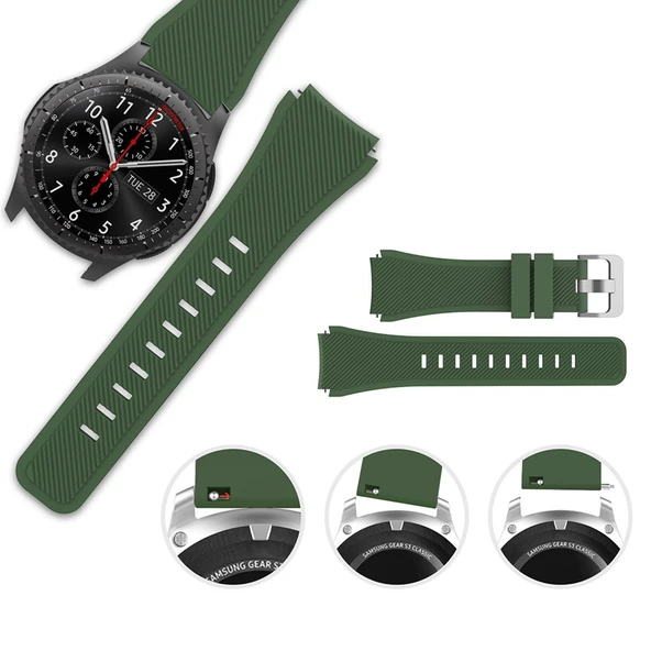 E2M HUAWEI WATCH 22MM KRD-12 FRONTİER SİLİKON NAR ÇİÇEĞİ KORDON - 3