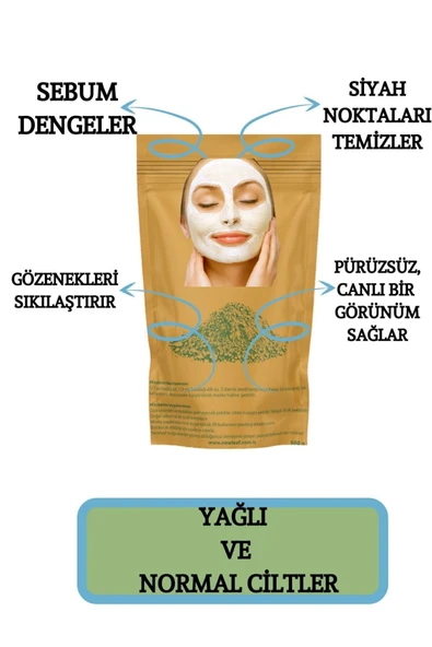 Yeşil Kil Doğal Yüz Bakım Maskesi 500 GR - 3